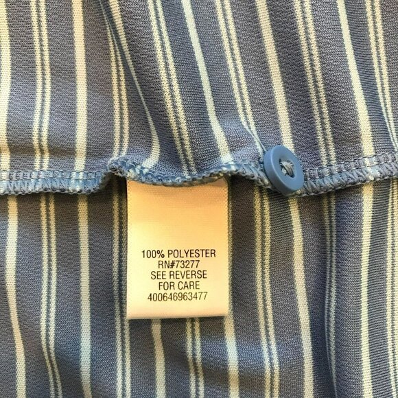 Croft & Barrow Men's 2-Button Golf Polo Shirt Se XXL in Blue Stripes Activewear - Picture 10 of 13